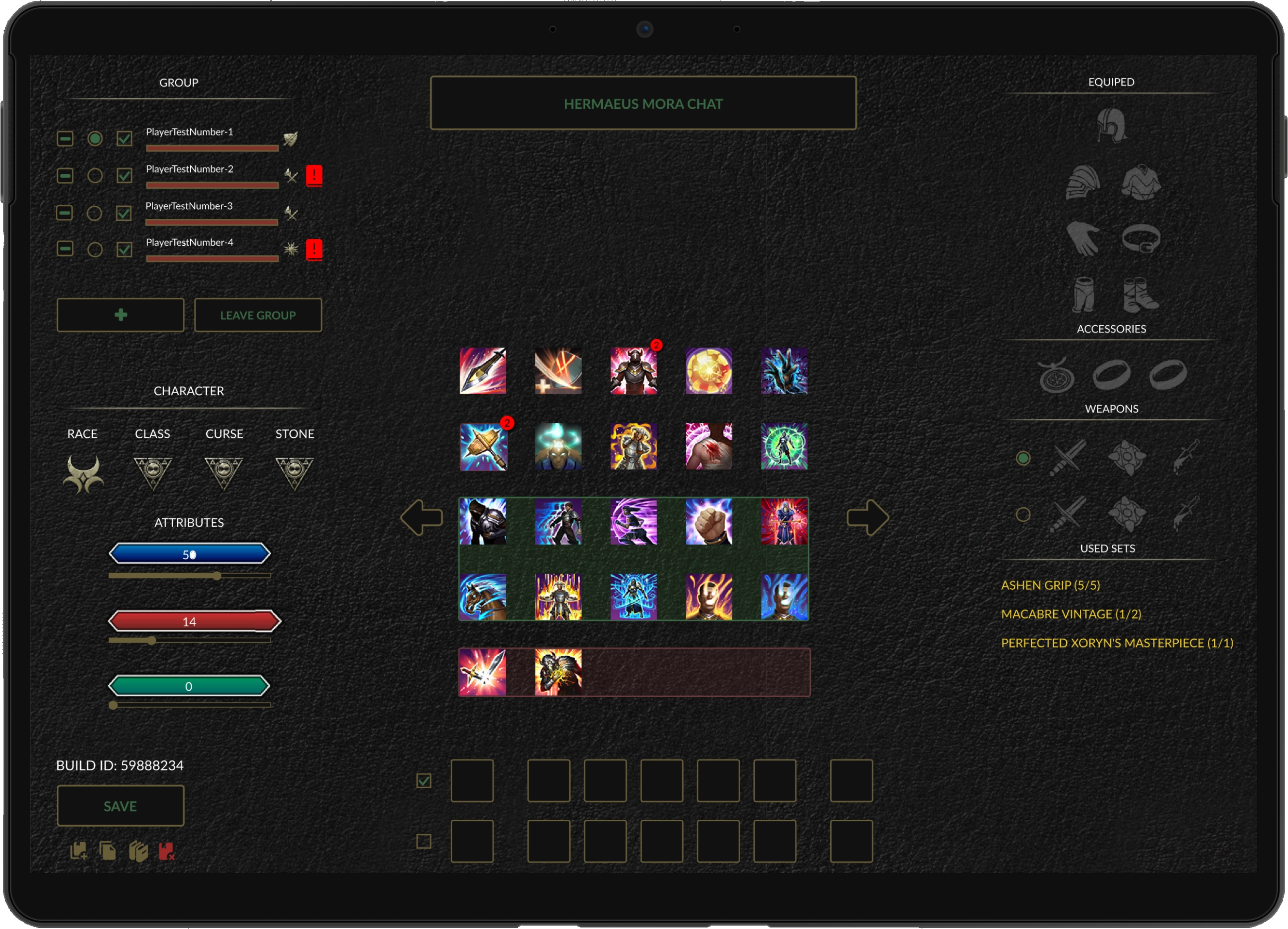 Web application interface for ESO players, offering personalized gear, skills, and potion recommendations.
