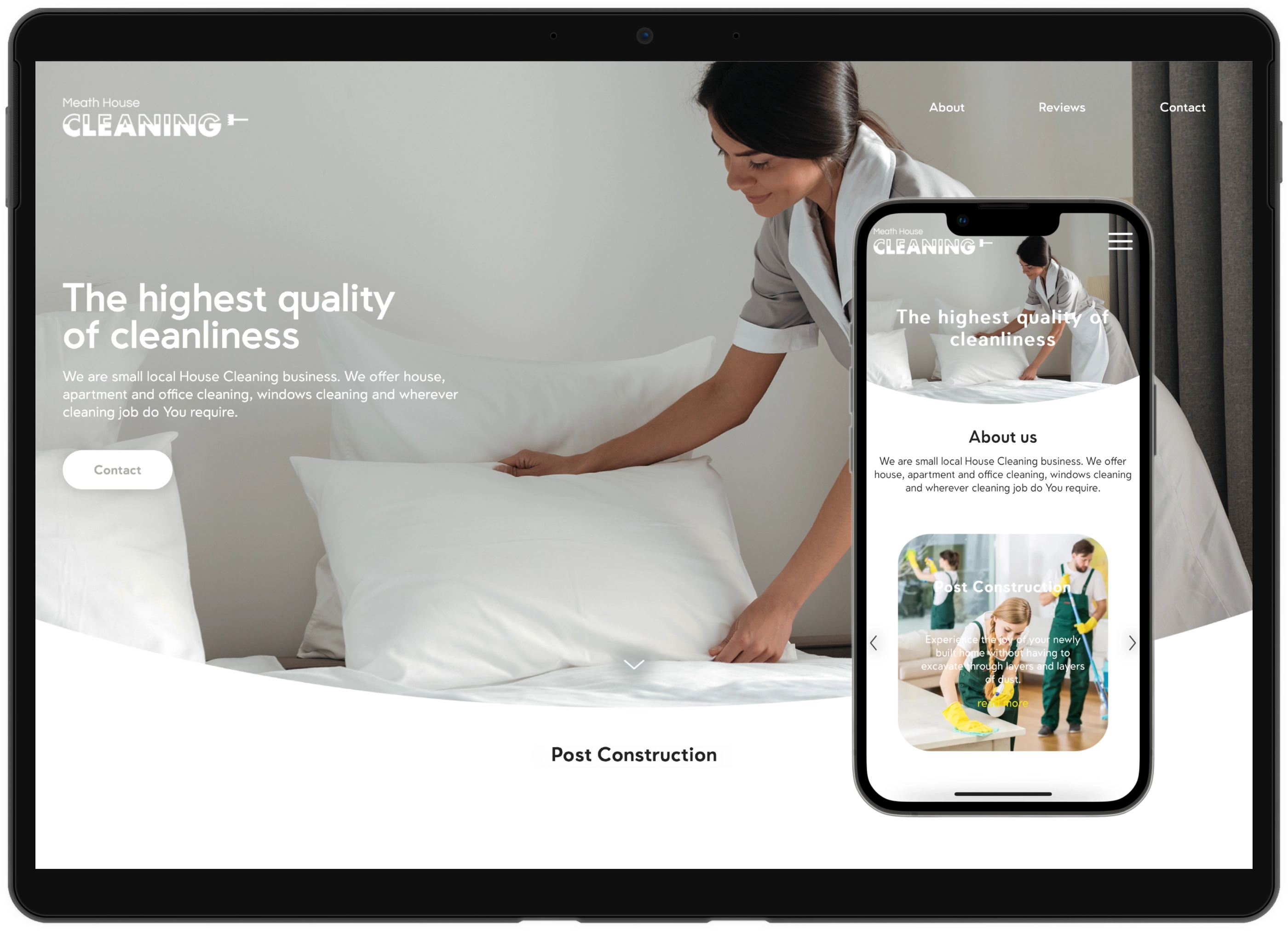 Custom web development project for a business website with responsive design.